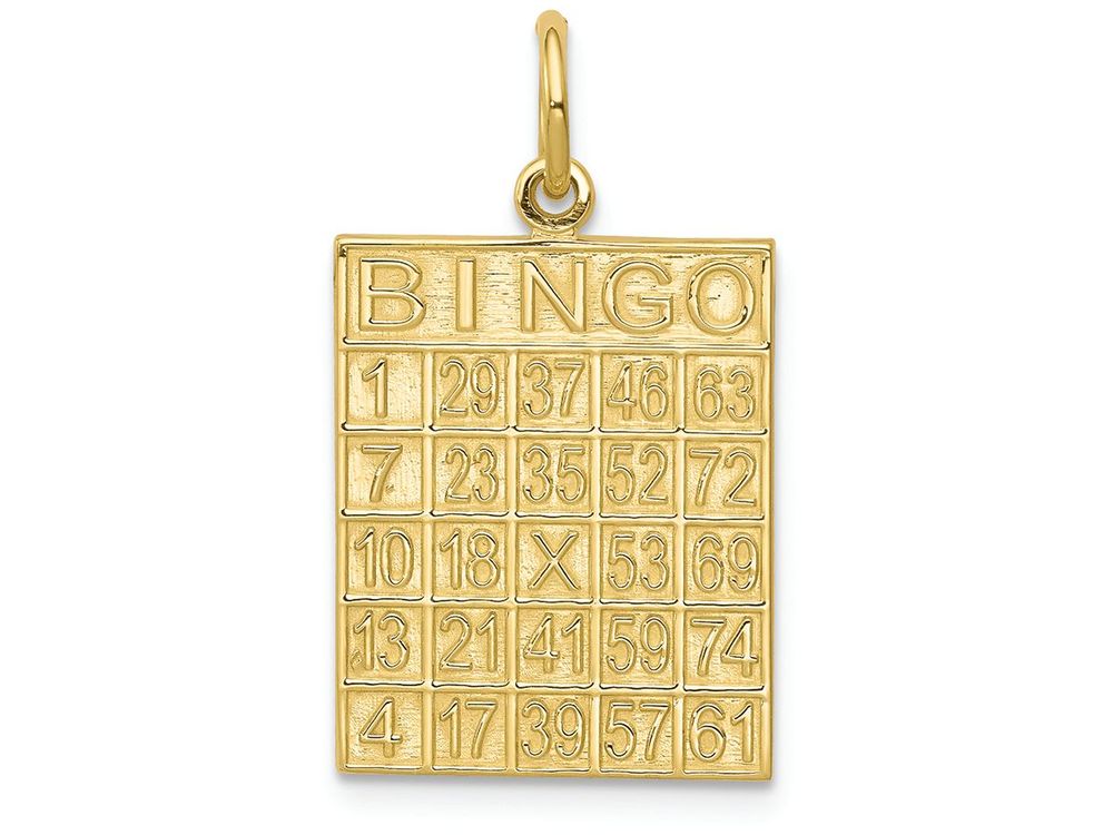 FJC Finejewelers 10k Yellow Gold Solid Bingo Card Charm