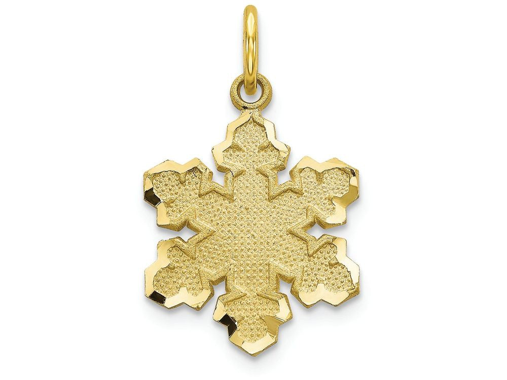 FJC Finejewelers 10k Yellow Gold Solid Satin Snowflake Charm