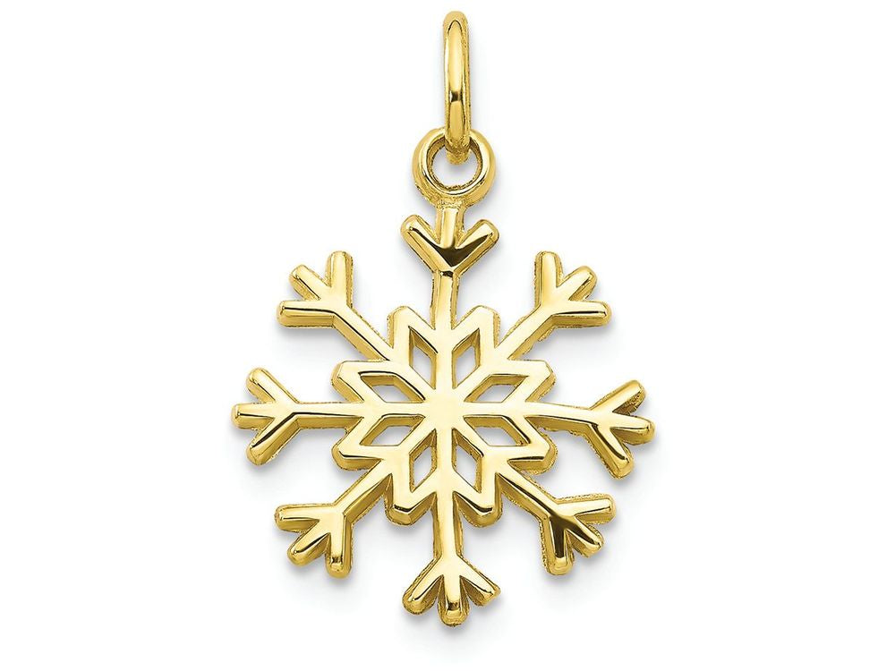FJC Finejewelers 10k Yellow Gold Solid Polished Snowflake Charm