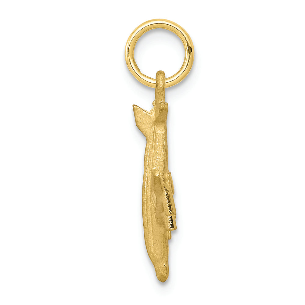 FJC Finejewelers 10k Yellow Gold Solid Satin Airplane Charm