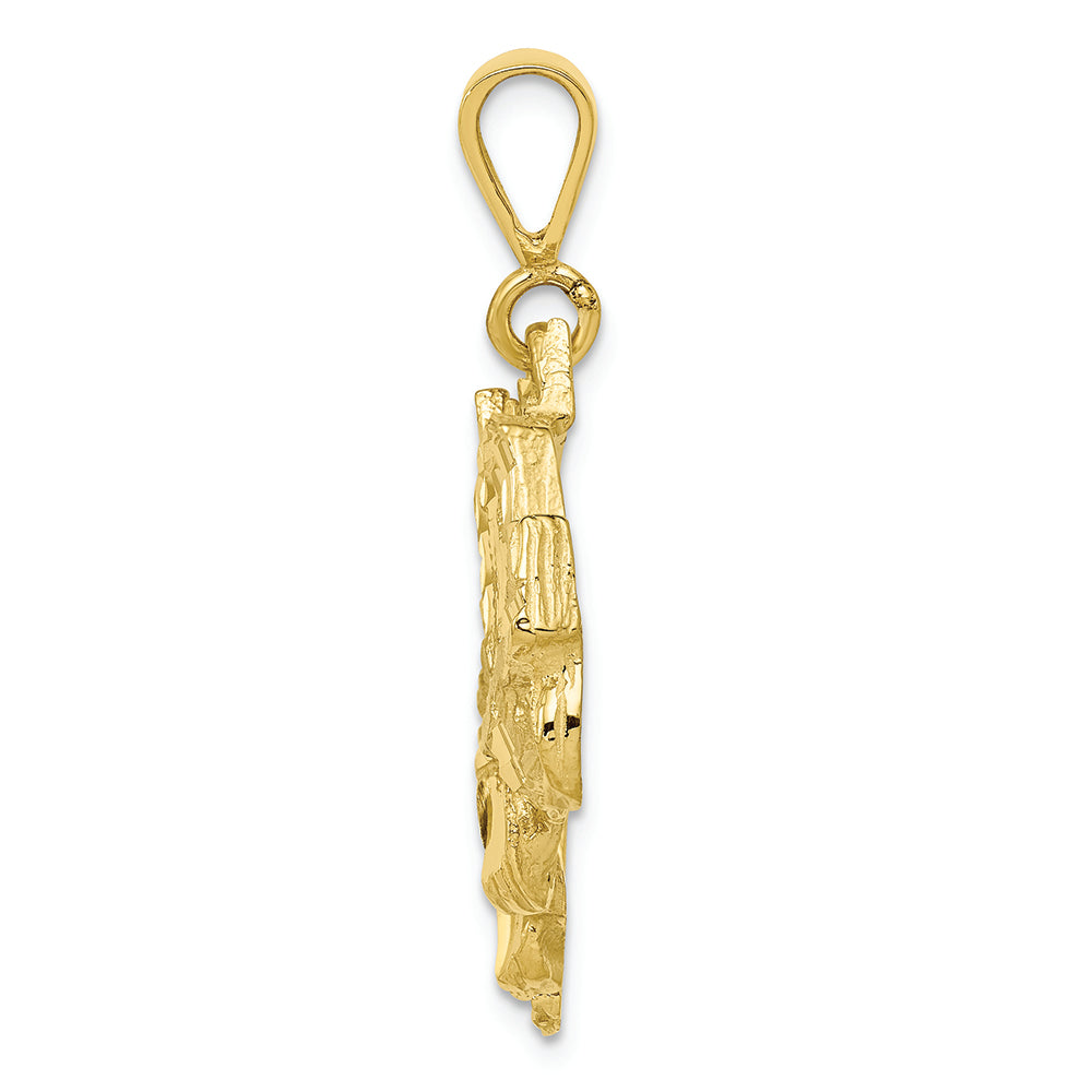 FJC Finejewelers 10k Yellow Gold Solid Bright Cut Semi with Trailer Charm