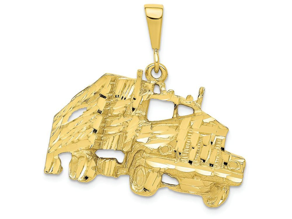 FJC Finejewelers 10k Yellow Gold Solid Bright Cut Semi with Trailer Charm