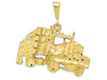 FJC Finejewelers 10k Yellow Gold Solid Bright Cut Semi with Trailer Charm