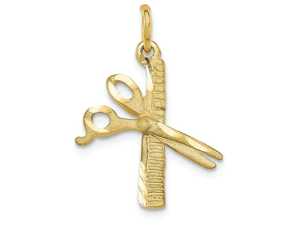 FJC Finejewelers 10k Yellow Gold Comb Scissors Charm