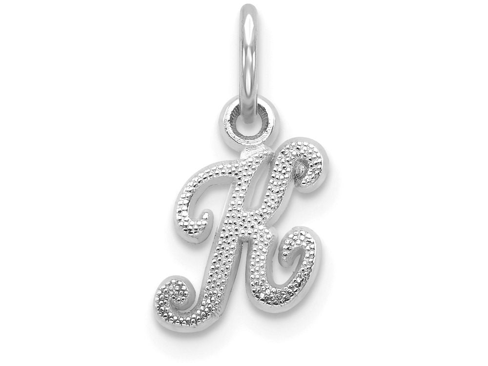 FJC Finejewelers 10k White Gold Initial K Charm