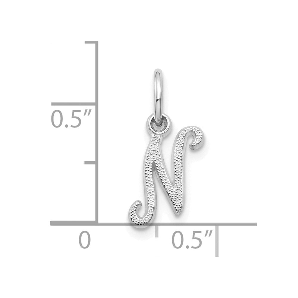 FJC Finejewelers 10k White Gold Initial N Charm