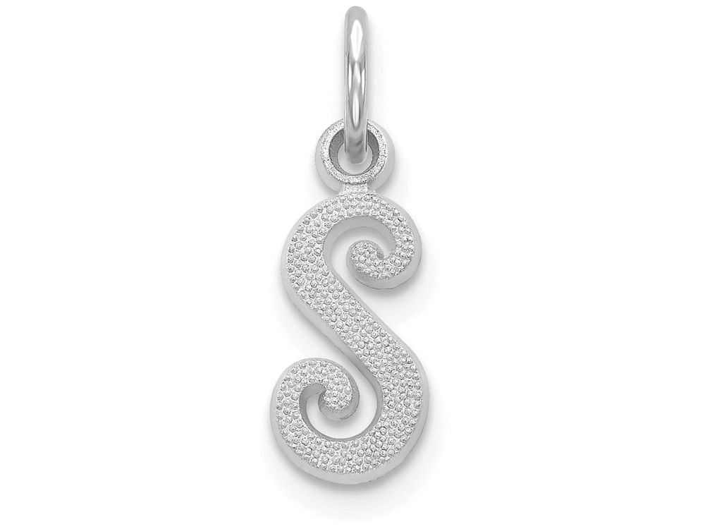 FJC Finejewelers 10k White Gold Initial S Charm