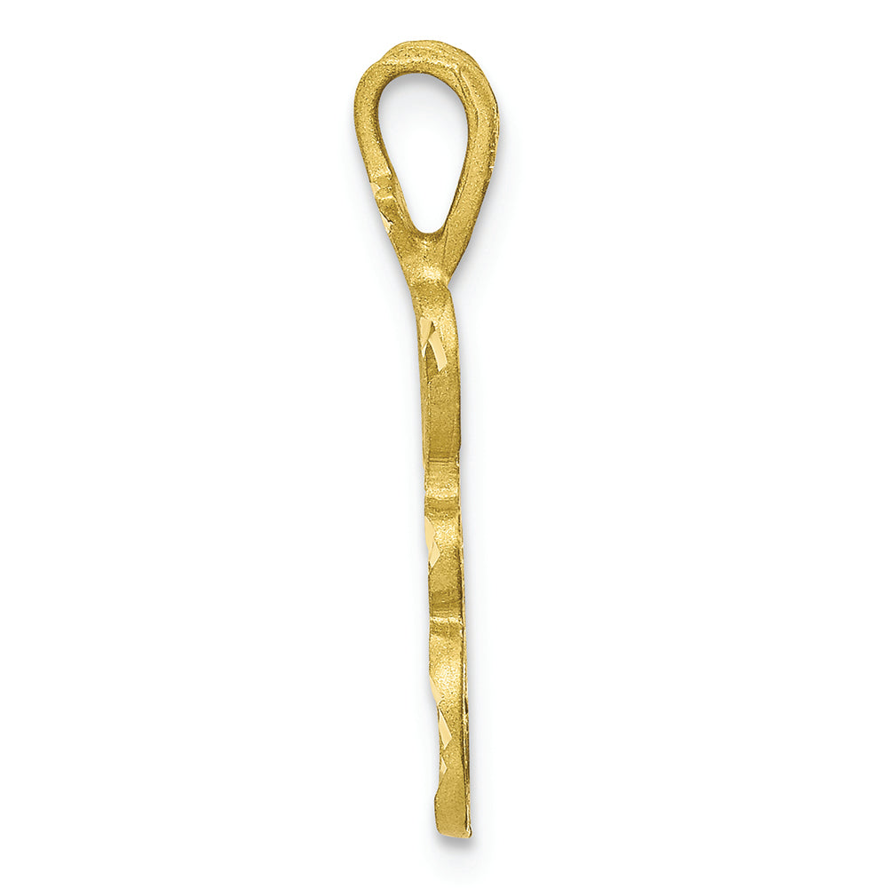 FJC Finejewelers 10k Bright-cut Grooved Initial A Charm