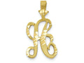 FJC Finejewelers 10k Bright-cut Grooved Initial A Charm