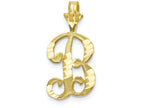 FJC Finejewelers 10k Bright-cut Grooved Initial B Charm