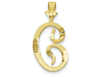 FJC Finejewelers 10k Bright-cut Grooved Initial C Charm