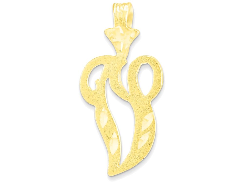 FJC Finejewelers 10k Initial V Charm