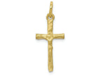 FJC Finejewelers 10k Yellow Gold Solid Satin Polished Cross Charm