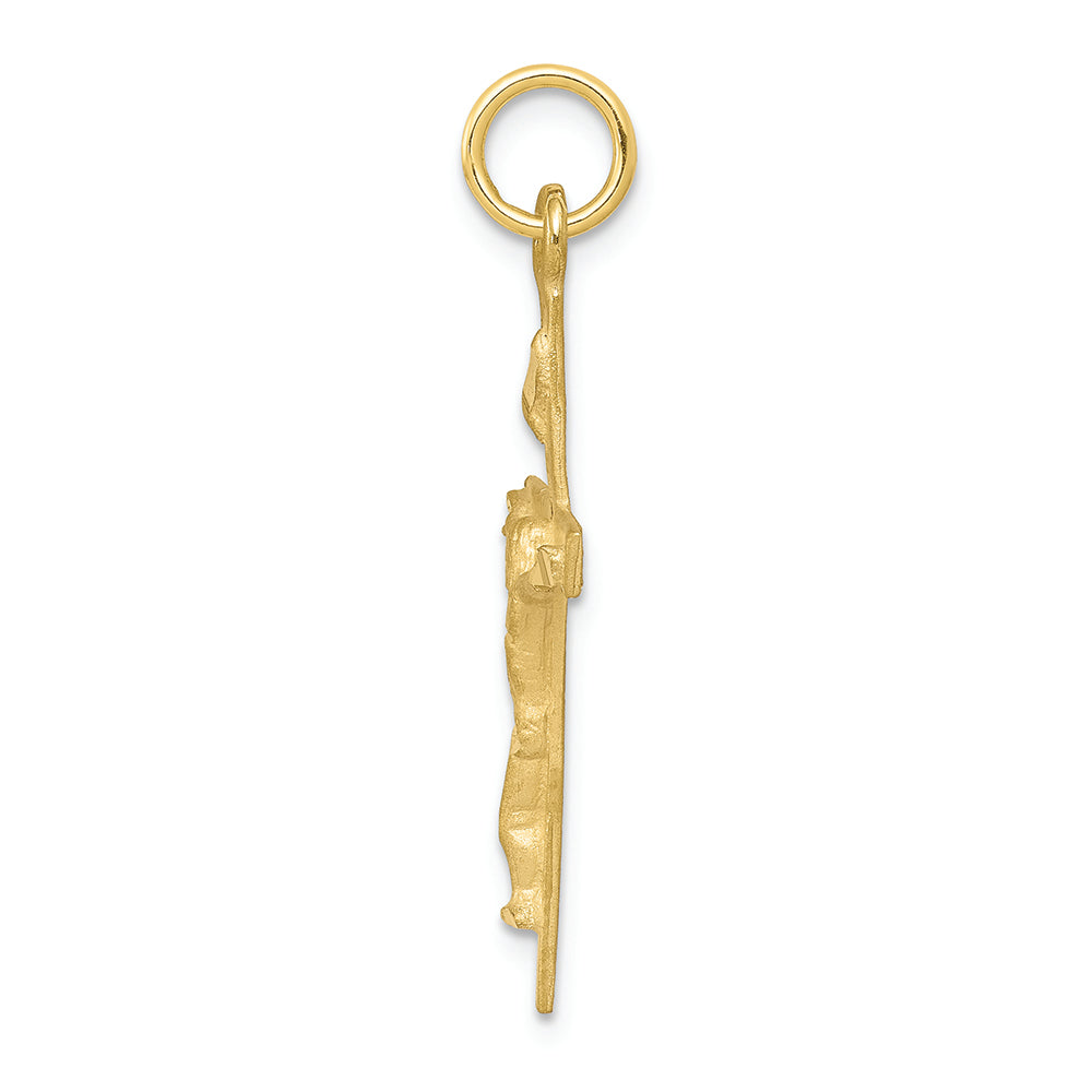 FJC Finejewelers 10k Yellow Gold Solid Polished Crucifix Charm