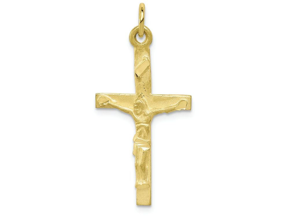 FJC Finejewelers 10k Yellow Gold Solid Polished Crucifix Charm