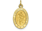 FJC Finejewelers 10k Yellow Gold Solid Satin Polished Saint Christopher Charm