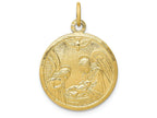 FJC Finejewelers 10k Yellow Gold Solid Satin Polished Baptism Disc Charm