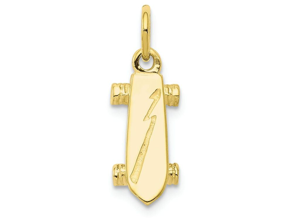 FJC Finejewelers 10k Yellow Gold Solid 3d Skateboard Charm
