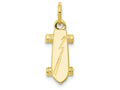 FJC Finejewelers 10k Yellow Gold Solid 3d Skateboard Charm
