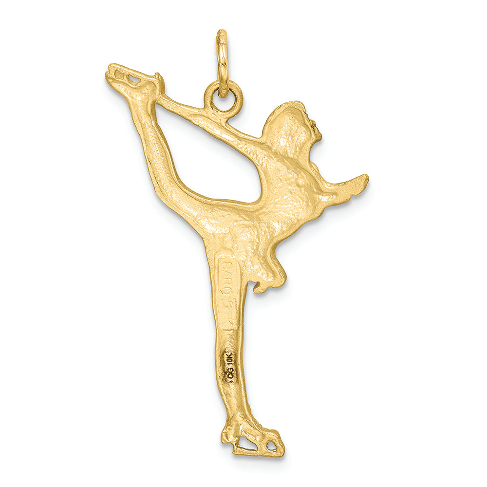 FJC Finejewelers 10k Yellow Gold Solid Bright Cut Figure Skater Charm