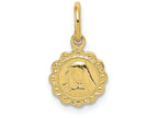 FJC Finejewelers 10k Yellow Gold Solid Satin Polished Our Lady Of Sorrows Disc Charm