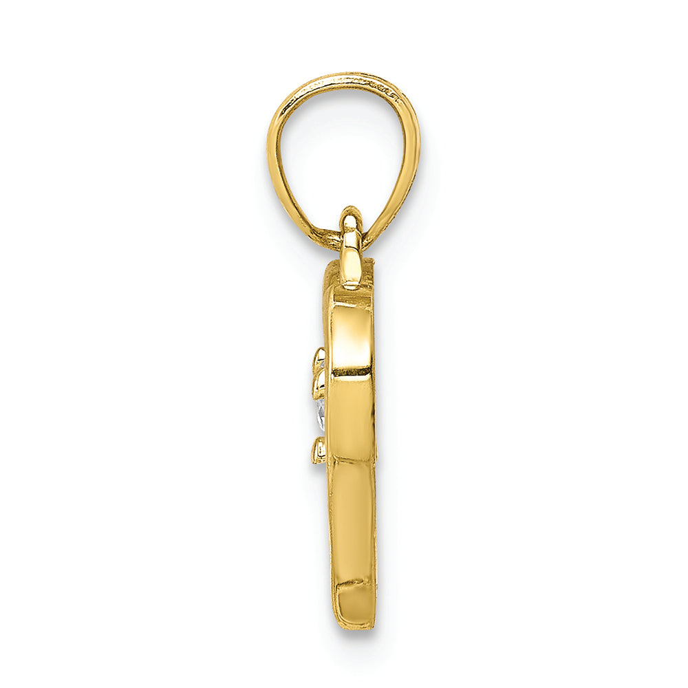 FJC Finejewelers 10k Yellow Gold CZ Heart Charm
