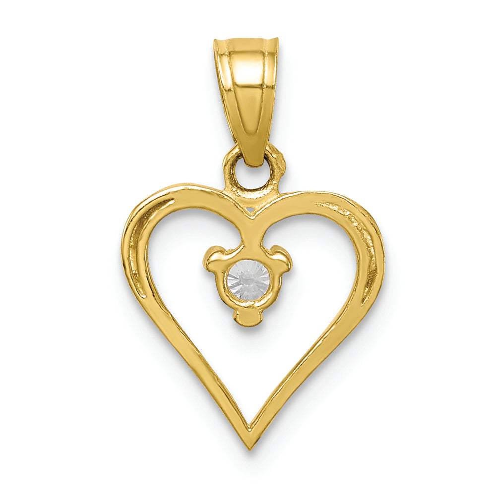 FJC Finejewelers 10k Yellow Gold CZ Heart Charm