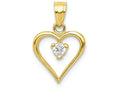 FJC Finejewelers 10k Yellow Gold CZ Heart Charm