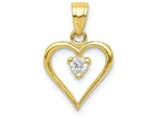 FJC Finejewelers 10k Yellow Gold CZ Heart Charm