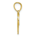 FJC Finejewelers 10k Yellow Gold with Rhodium Heart Charm