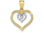 FJC Finejewelers 10k Yellow Gold with Rhodium Heart Charm