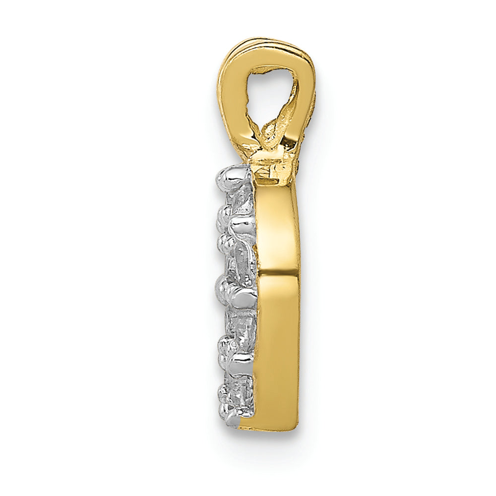 FJC Finejewelers 10k Yellow Gold Small CZ Horseshoe Charm
