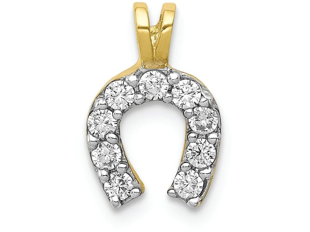 FJC Finejewelers 10k Yellow Gold Small CZ Horseshoe Charm