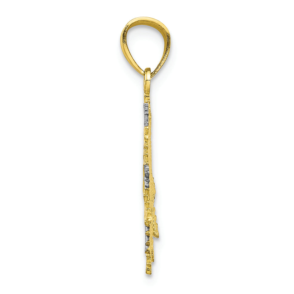 FJC Finejewelers 10k Yellow Gold with Rhodium Snowflake Charm