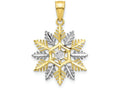 FJC Finejewelers 10k Yellow Gold with Rhodium Snowflake Charm