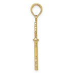 FJC Finejewelers 10k Yellow Gold 3d Key Charm with Triple Heart Top