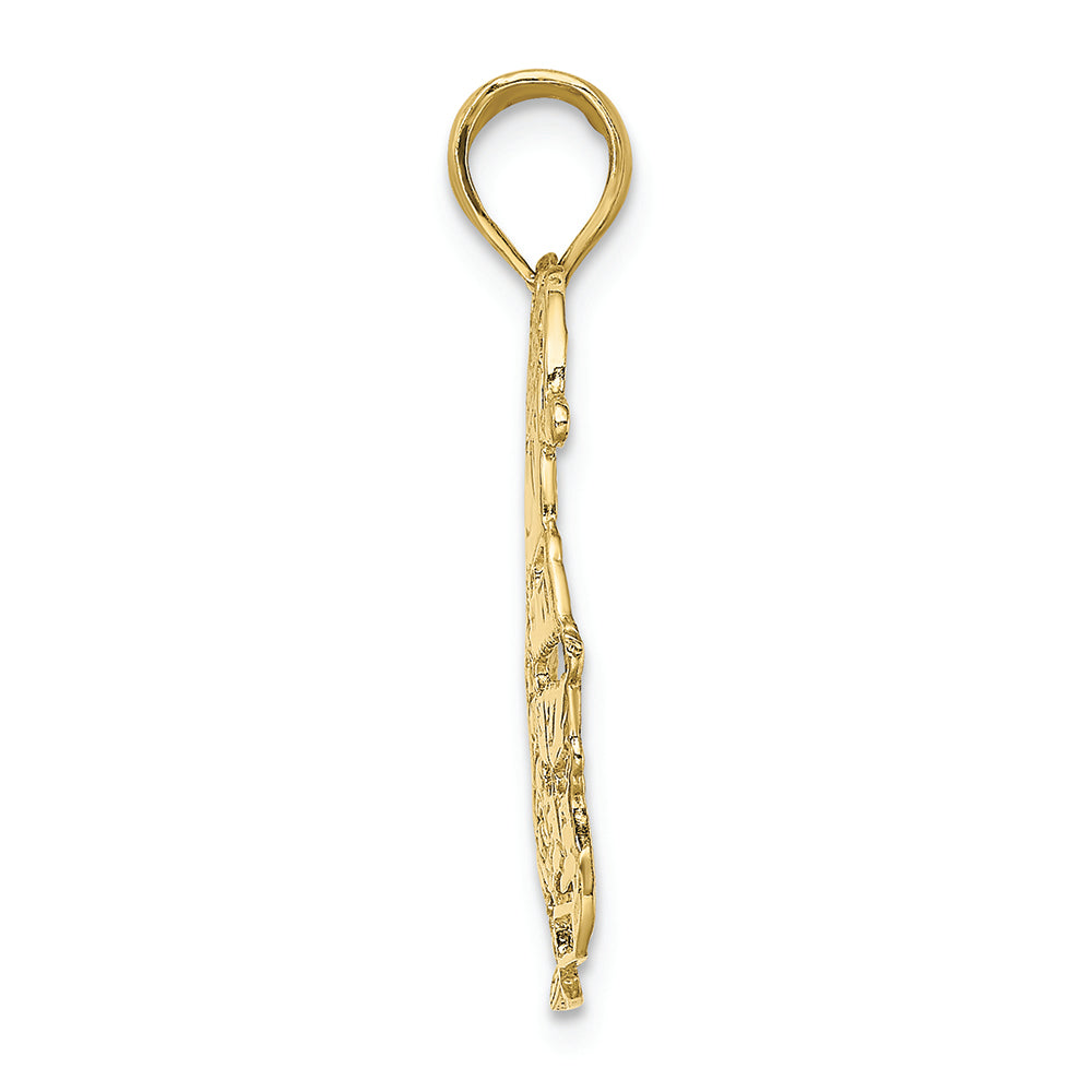 FJC Finejewelers 10k Yellow Gold Polished Christmas Tree Santa Charm