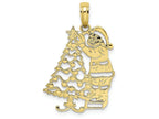 FJC Finejewelers 10k Yellow Gold Polished Christmas Tree Santa Charm