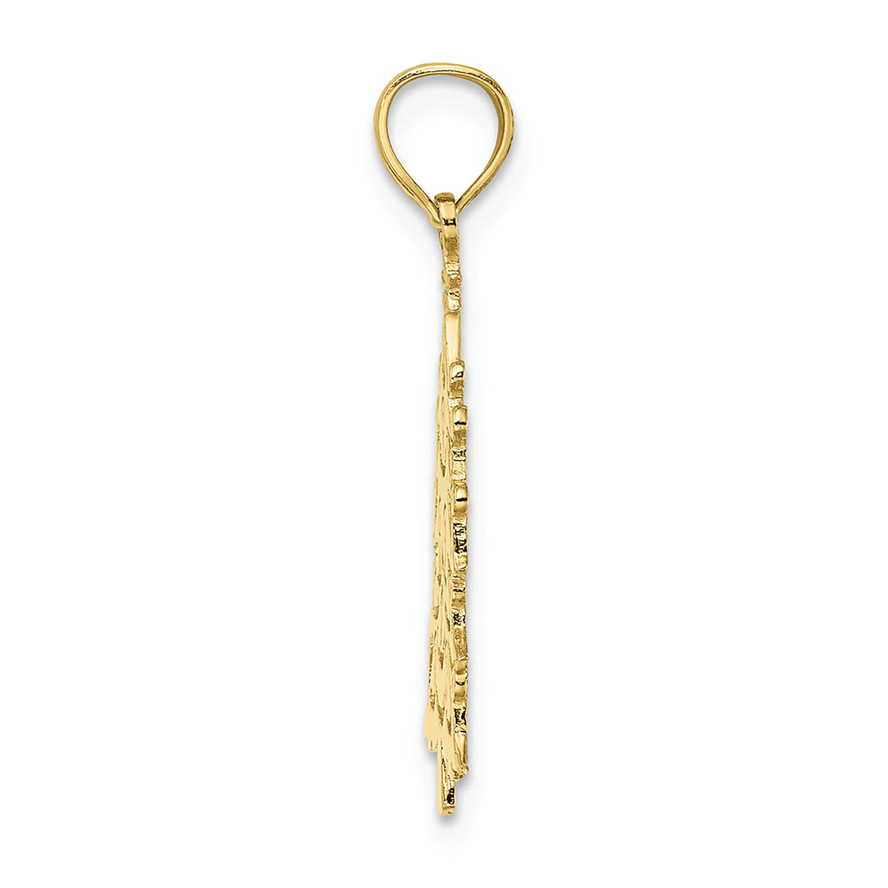 FJC Finejewelers 10k Yellow Gold Polished Christmas Tree Charm