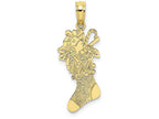 FJC Finejewelers 10k Yellow Gold Polished Christmas Stocking Charm
