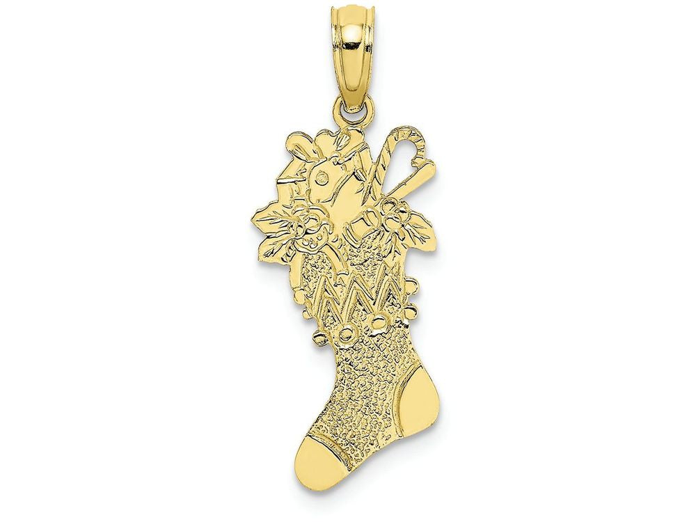 FJC Finejewelers 10k Yellow Gold Polished Christmas Stocking Charm