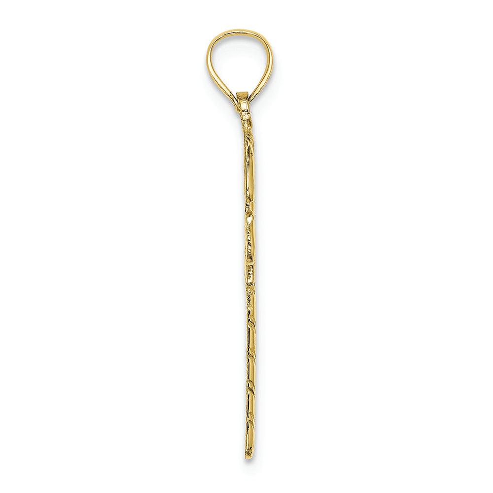 FJC Finejewelers 10k Yellow Gold Solid Polished Candy Cane Charm
