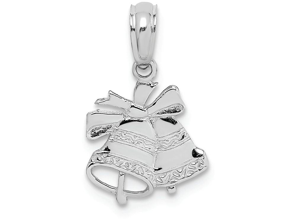 FJC Finejewelers 10k White Gold Polished Christmas Bells Charm