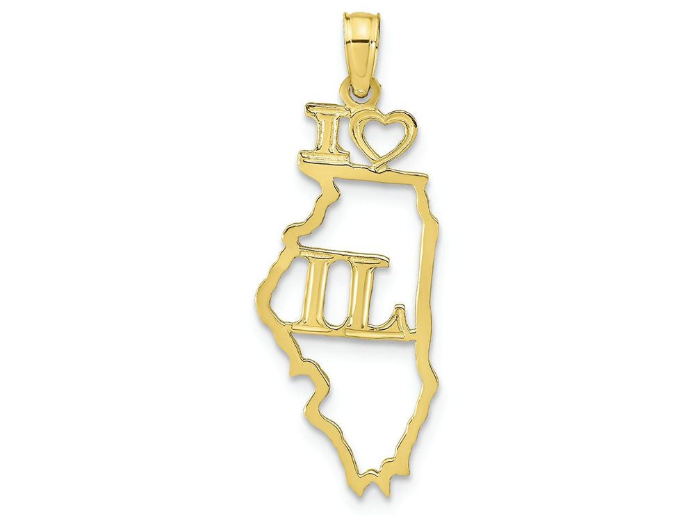 FJC Finejewelers 10k Yellow Gold Solid Illinois State Charm