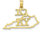 FJC Finejewelers 10k Yellow Gold Solid Kentucky State Charm