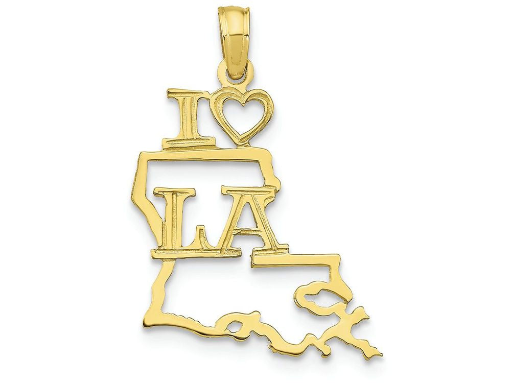 FJC Finejewelers 10k Yellow Gold Solid Louisiana State Charm