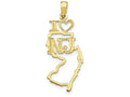 FJC Finejewelers 10k Yellow Gold Solid New Jersey State Charm