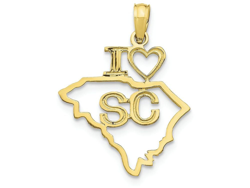 FJC Finejewelers 10k Yellow Gold Solid South Carolina State Charm