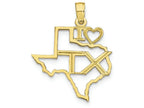 FJC Finejewelers 10k Yellow Gold Solid Texas State Charm