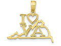 FJC Finejewelers 10k Yellow Gold Solid Virginia State Charm